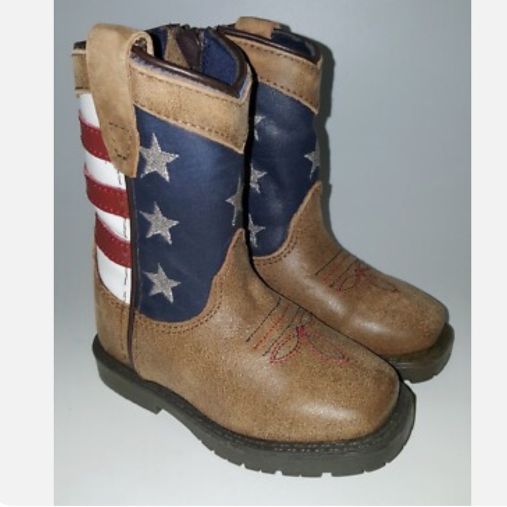 Smoky Mountain Boots Kids Stars And Stripes Vintage Brown